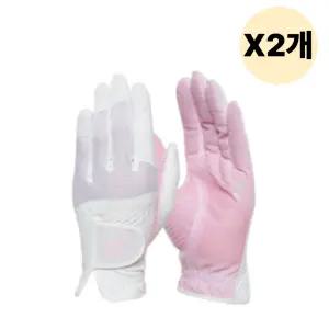 발그린 여성 골프 장갑 그립 메쉬 핑크 양손 20호 2개