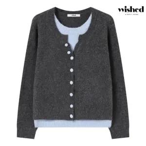 레이어드 배색 라운드 긴팔 니트 (WICDNT004)