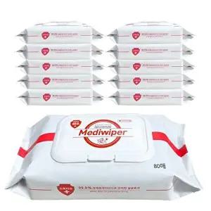 고품질 메디와이퍼 손소독 물티슈 80매 10개입 손소독 소독티슈 소독물티슈 손세정티슈 WFH6E3Y