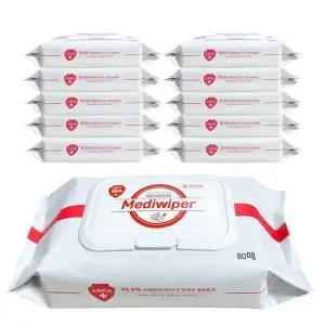 고품질 메디와이퍼 손소독 물티슈 80매 10개입 손소독 소독티슈 소...
