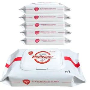 고품질 메디와이퍼 손소독 물티슈 80매 5개입 손소독 소독티슈 소...