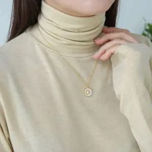 [하프클럽/]여자 해바라기 큐빅 블링 여리핏 목걸이