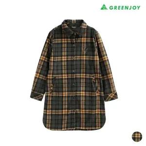 [아웃도어스/그린조이]여성 기모 체크 롱 셔츠_GF23WS89W