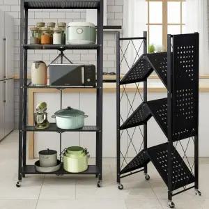 접이식 폴딩 선반 3단 4단 5단 이동식 수납장 원룸용 틈새수납장 바퀴형 철제프레임