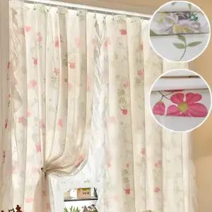 꽃 무늬 커튼 창문 가리개 플라워 이중 레이스 가림막 1.5 x 2m