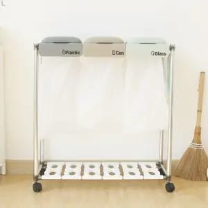 L11417 퍼블 분리수거함 3P분리수거 쓰레기통 휴지통 재활용분리수거함 재활