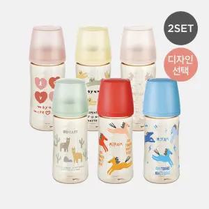 [모윰] 3세대 NEW PPSU 노꼭지 올인원 젖병 270ml 2팩 - 디자인 선택