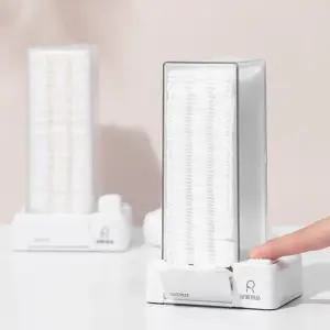 투명 벽걸이 화장대정리 디스펜서 화장솜 수납 케이스