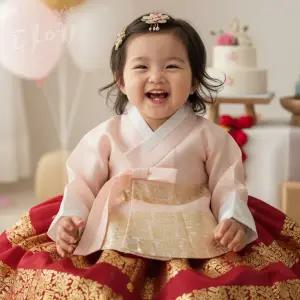 여아 한복 Get-131 빨강금박치마-백일 돌 유아 아동 어린이 주니어 초등 한복