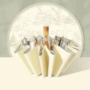 uv 고급 꽃잎 3단 양우산 접이식 양산 여성 큰