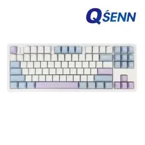큐센 QSENN Q87 PBT 유무선 기계식 키보드 블루퍼플 (저소음 바다소금축)
