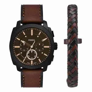 [파슬][공식본사정품] 파슬 FS6102SET (Machine) 머신 크로노그래프 팔찌 세트 남성 가죽시계