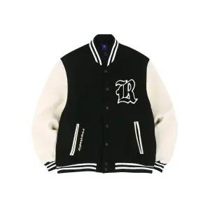 [정품] 로우랩 R 올드스쿨 헤비 바시티자켓 (블랙) 1016845