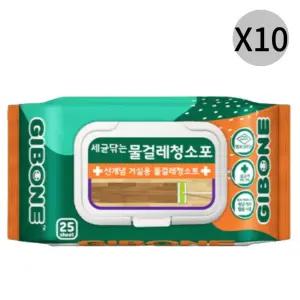 기본에 세균닦는 물걸레 청소포 거실 표준형 25매 X10 BNS