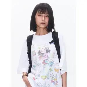 [키르시](대전신세계) X 썬원버드 빅 오버 사이즈 그래픽 티셔츠 [화이트]