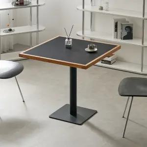 클로 블랙 목테 테이블 LPM 고무나무 원목 식탁 카페 업소용 800