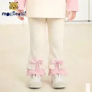 [몰리멜리] 핑크리본래빗골지부츠컷팬츠