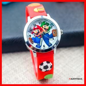 게임 마리오 만화 캐릭터 루이지 요시 3D 축구 어린이 쿼츠 전자 손목시계 생일 선물