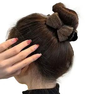 여성 헤어악세사리 머리핀 똥머리 인기 리본 집게핀 작은 데일리 반묶음