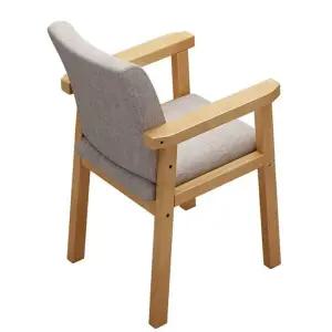 식당 나무의자 팔걸이 린넨 카페의자 등받이 디자인 패브릭 가구