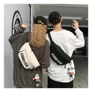 크로스백 포에버 레터링 힙색 바디크로스 남녀공용 빅 옆으로매는가방 대학생크로스백 메신저크로스백 메신