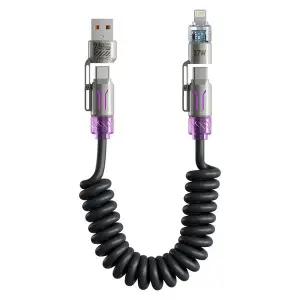 [디큐브] 스프링 코일 케이블 PD 3.1 240W 4 in 1 초고속충전 2m