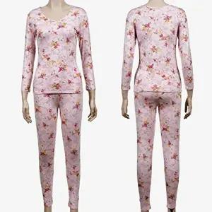 (피엔알)꽃나염 패턴 여성 상하 내의 세트 (KYR-WB9371D)