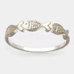 대박 행운 세마리 물고기 반지 순은 실버 925
