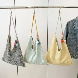 여성 헤링본V 패턴 숄더백 가방 빅사이즈 휴가 기저귀 보부상 비치 해변 102259