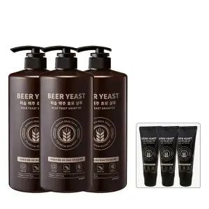 히솝 맥주 효모 샴푸 1000ml 3개+ 히솝 맥주 효모 샴푸 튜브형 120ml 3개(gift)