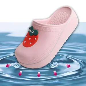 플랫폼 GL809692 통굽 딸기 앞막힌 여성슬리퍼 실내화 다용도화