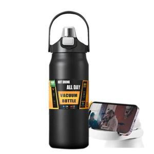 대호환용량 야외 스포츠 보온병 휴대호환용 물병 스테인리스 스틸 진공 단열 빨대  800ml 1000ml 1500ml