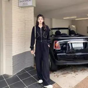 바지 여친 캐주얼 투피스 추동 후드 봄가을 세트 트레이닝 숏 와이드 긴팔세트 BE3