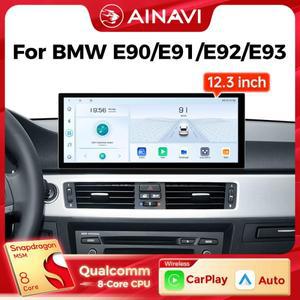 아이나비 12.3인치 BMW 3 시리즈 2006 2007 2008 2010 E90 E91 E92 E93 무선 카플레이 안드로이드 오토 라
