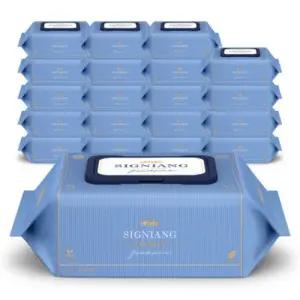 생분해 레이온100% 75g시그니앙 더블루 77매 20팩 캡형 엠보 아기물티슈