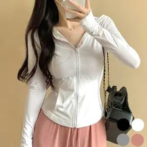 손가락 시원소재 겨울코트 고리 집업 URD-383 프릴가디건 양털자켓 후드 바람막이