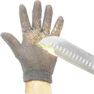 고기 절단용 체인메일 글러브 스프링 손목밴드 업그레이드 최고 수준 절단 저항성 식품 등급 스테인리스