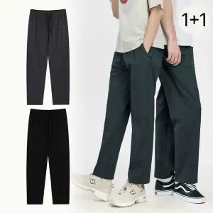 [파라고나] 1+1 남여공용 아이스 쿨링 스판 일자 9부 트레이닝 밴딩 팬츠