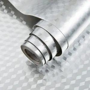 부엌 시트지 알루미늄 싱크대 오염 주방 시트지 방지 하부장 스티커 그리드 격자형 안전 서랍 관리 은색