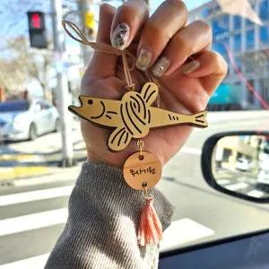 골드 액막이 명태 럭키링 첫차 새차 차량용 선물 무사고 행운 송풍구 룸미러