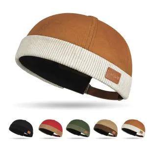 패치워크 가죽로고 와치캡 EL-1003430 숏비니 와치캡 면와치캡 남자와치캡