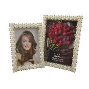 윈코 사진 진주 로맨틱 액자 1P 예쁜 탁상 엔틱 돌 돌잔치 고급 프레임 포토 테이블 용 웨딩 아크릴