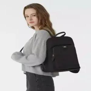 닥스 ACC 스테디셀러 블랙 로고장식 나일론 백팩 WCBA4F691BK