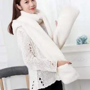 겨울철 224PMA11 따스한 목도리 후드 장갑 후드숄 머플러