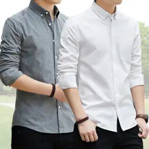 남방 무지 일자핏 와이셔츠 남자 캐주얼 긴팔 와이셔츠 남방 남자셔츠 구김적은 간절기 긴팔 베이직셔츠