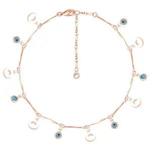 14K GP 엔틱 컬러 링 로즈골드 체인 패션 발찌 mzW7+6tMe