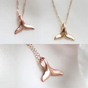 14K 고래 꼬리 골드 금 펜던트 체인 목걸이 42 생일선물 베이직 포인트 행운