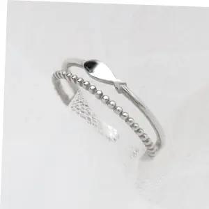 애끼반지 92.5 실버 물고기 더블 링 은 프리사이즈 반지
