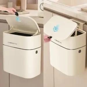 [생활] 걸이형 부착형 겸용 다용도 쓰레기통 크림색 7L