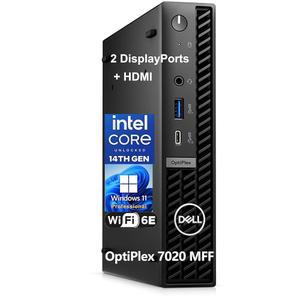 Dell Opt ex 7020 MFF 미니 비즈니스 데스크톱 컴퓨터, 7000 마이크로 폼 팩터, 14세대 인텔 14코어 i5-14500T(비트 i7-13700T), 16GB DDR5 RAM, 512GB PCIe SSD, WiFi 6E, 디스플레이포트 2개, HDMI, W11 Pro